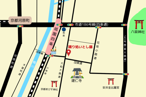祇園四条から八坂神社のMap